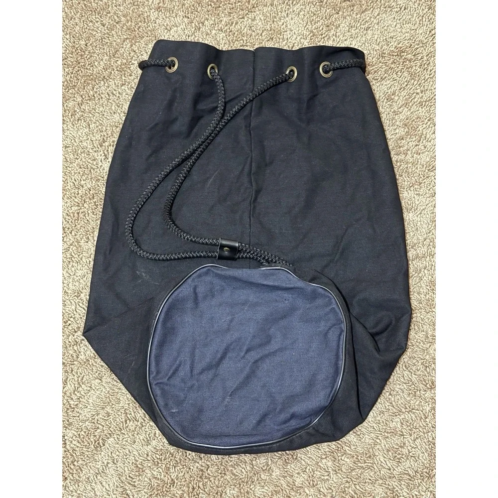 : VTG 90s Guess Jeans Canvas Drawstring Duffle Bucket Bag Black Green